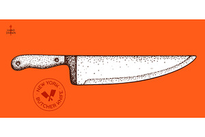 Butcher Knife. Hand drawn sketch