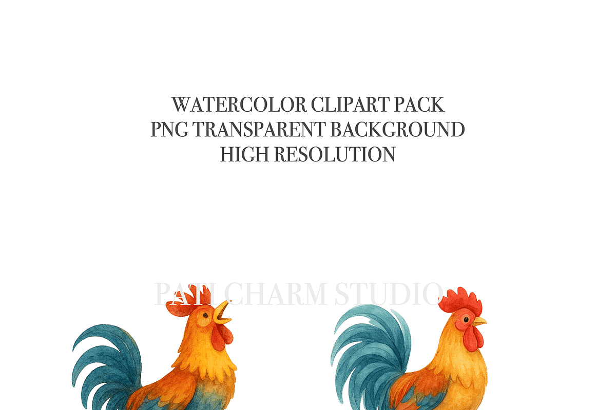 27 Rooster Clipart, an Animal Illustration by Pati Charm Studio (Photo 4 of 8)