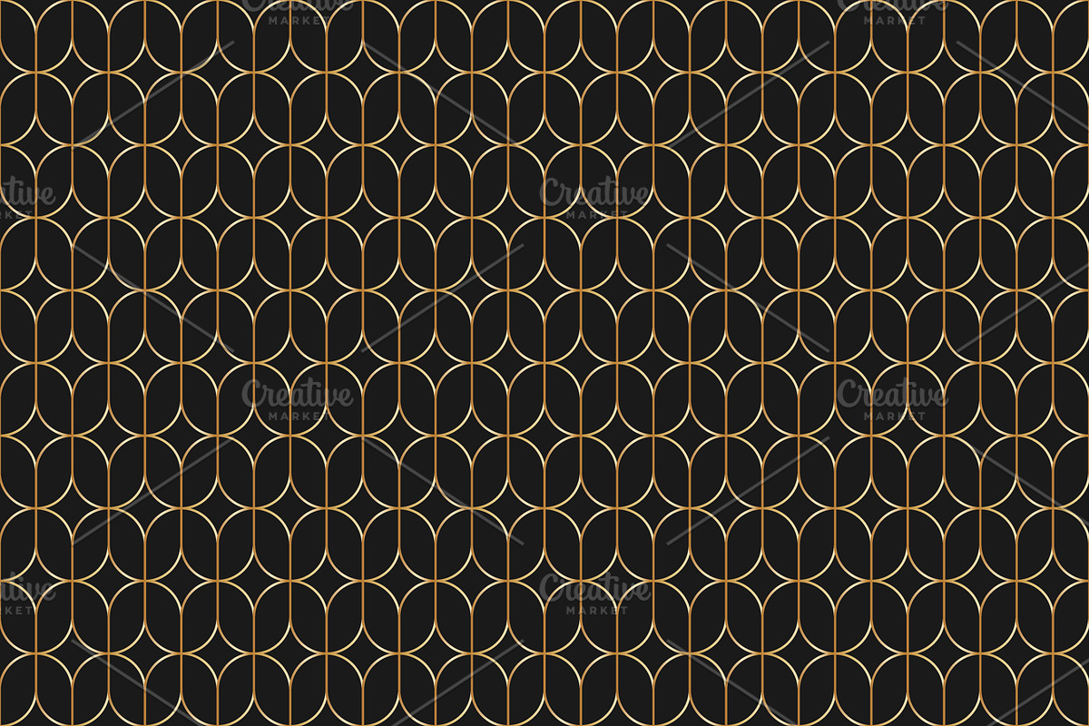 Gold Art Deco Seamless Pattern, a Texture Graphic by Elena Pimukova (Photo 1 of 3)