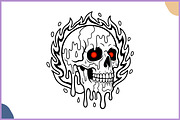 Melting Flaming Skull SVG Clipart, an Object Illustration by Gfx Expert Team (Thumbnail 3 of 3)