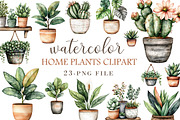 Watercolor Home Plants Clipart, an Illustration by Libby Wishes (Thumbnail 1 of 4)