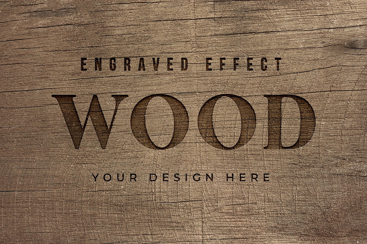 Engraved Wood Text Mockups, a Mockup by Medialoot (Photo 3 of 5)