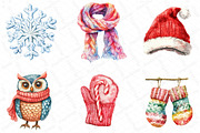 Watercolor Christmas Knitted Clipart, an Illustration by DreamPrint404 (Thumbnail 5 of 6)