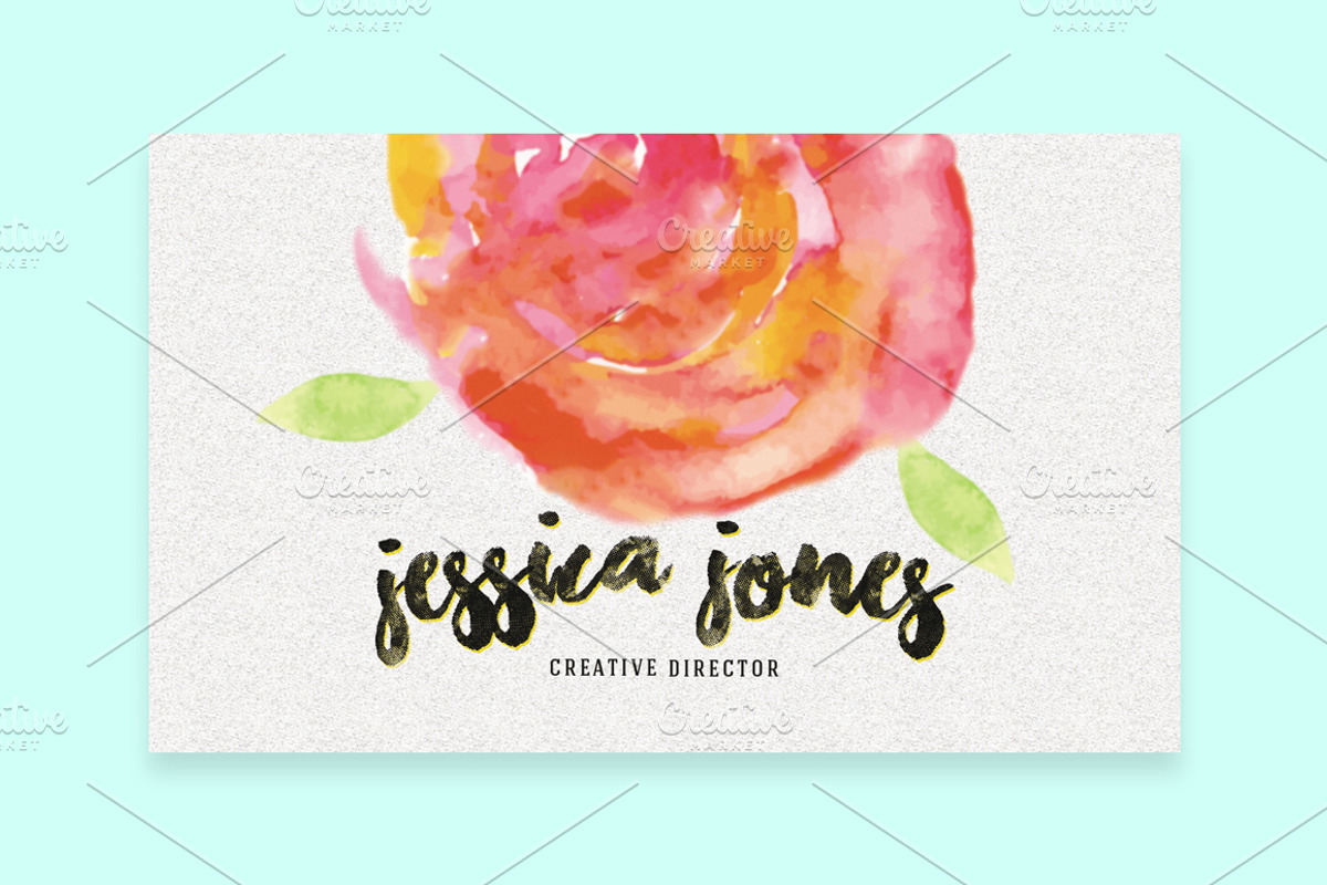 Watercolor Creative Business Card, a Business Card Template by land art (Photo 10 of 10)