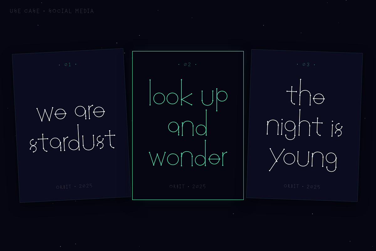 Orbit — Constellation Display Font, a Handwritten Font by Lettra Studio (Photo 13 of 18)