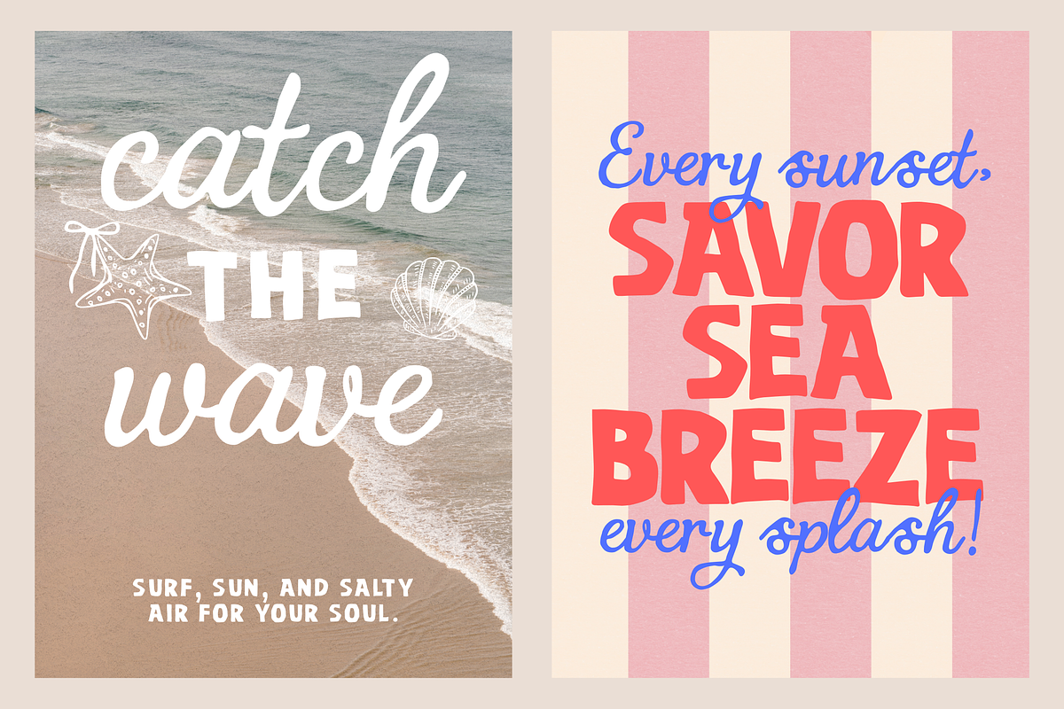 Costa Brisa – Retro Summer Font Duo, a Script Font by Creacy Studio (Photo 6 of 11)