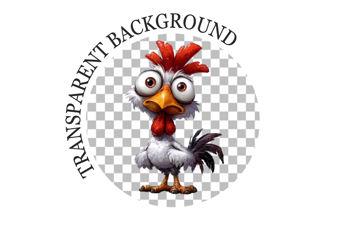 Quirky Funny Chicken Clipart, an Animal Illustration by Rose Art (Photo 6 of 7)