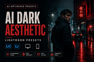 AI Dark Aesthetic Lightroom Presets, a Preset Add-On by AAA Presets