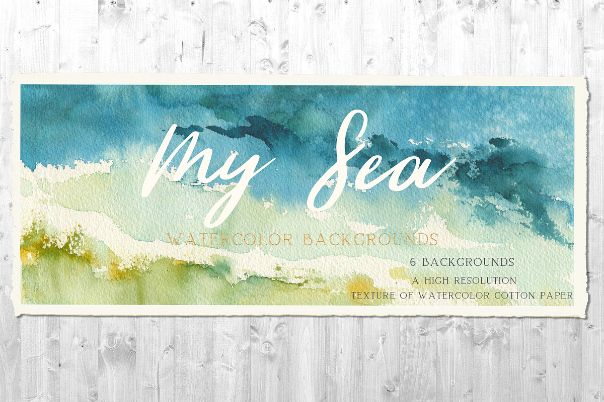 My Sea Watercolor Backgrounds, a Texture Illustration by Cat In Colour (Photo 1 of 5)