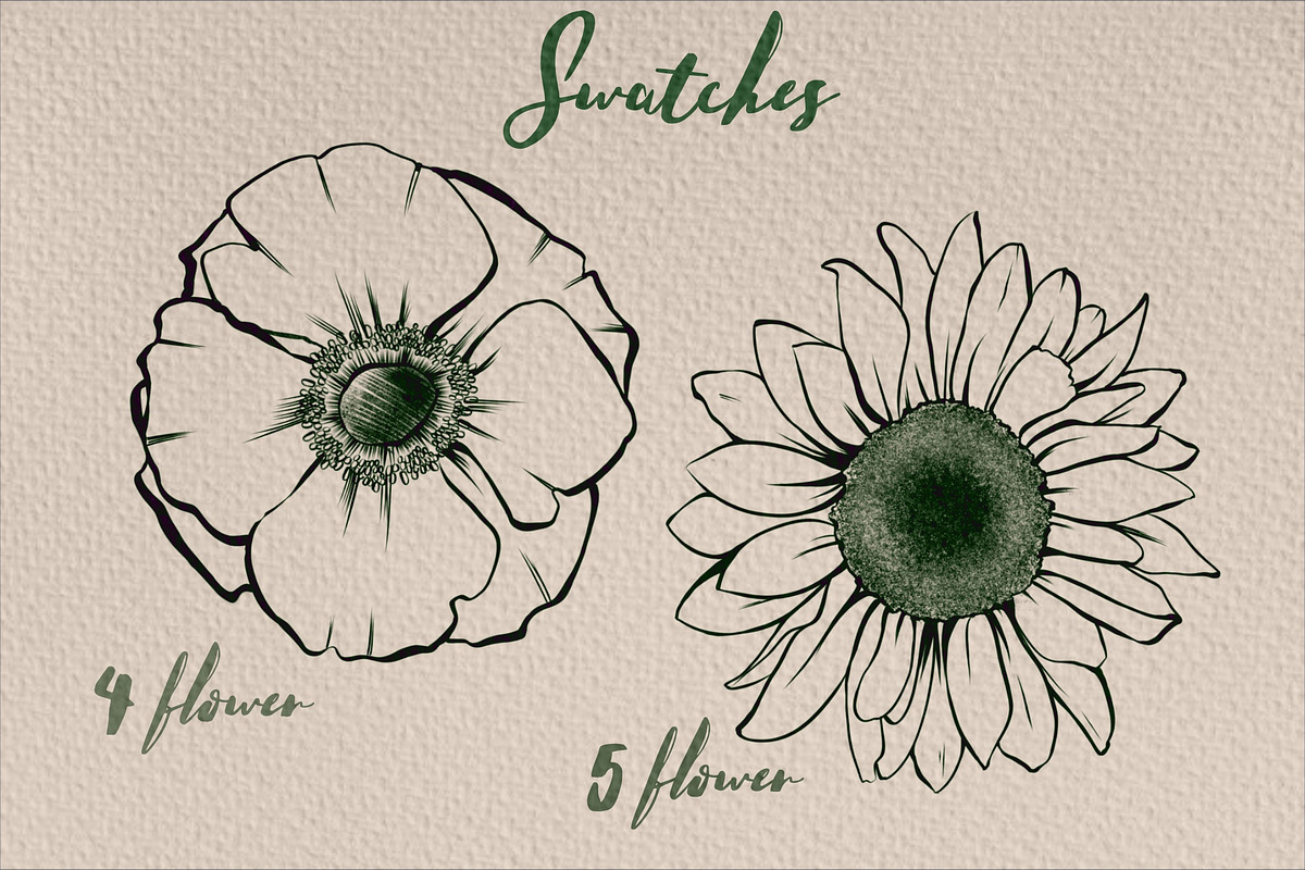 5 Flower Stamps - Procreate Brushes, a Brush Add-On by Kseniya Kaftaylova (Photo 3 of 6)