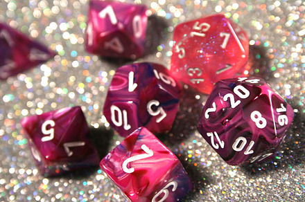 Pink and Purple D20 Glitter
