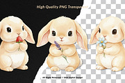15 Bundle Watercolor Cute Rabbit Pet, an Animal Illustration by Morspective (Thumbnail 2 of 8)