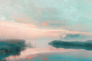A painting depicting a body of water, a Photo by Iftikhar Alam