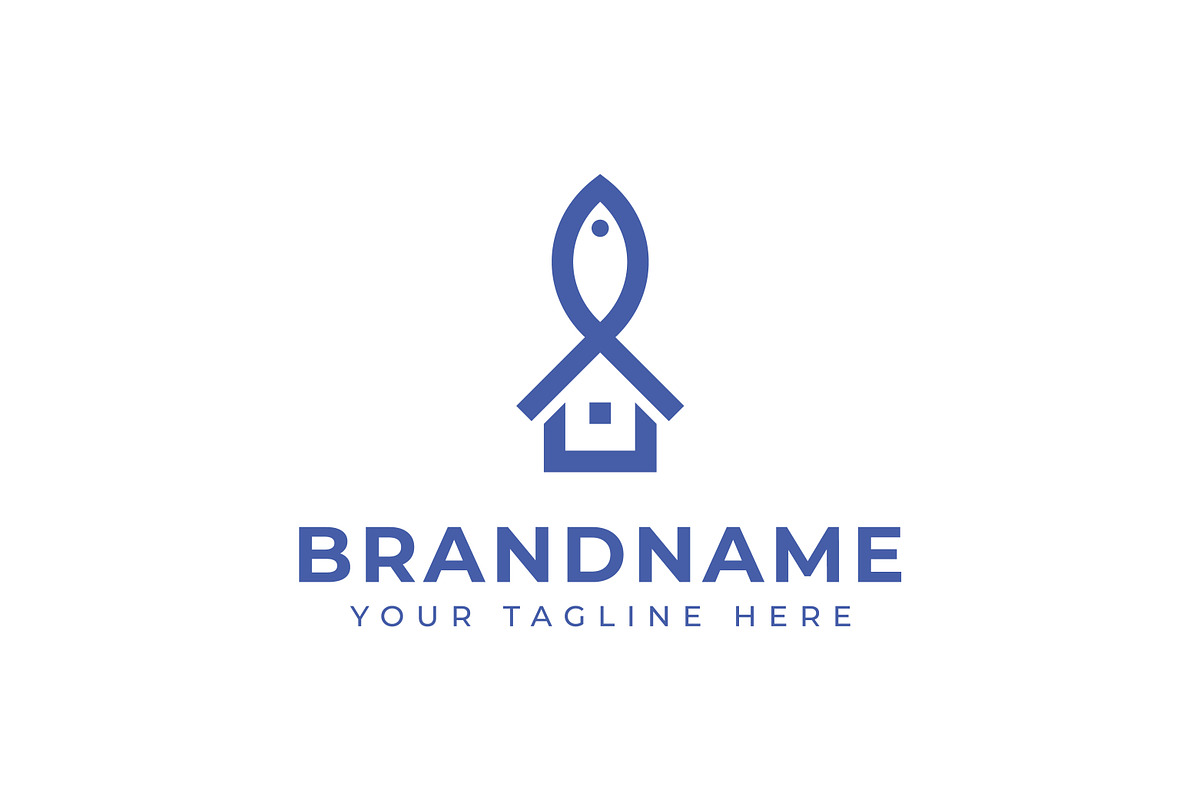Fish Home Modern Logo, a Branding & Logo Template by Pray Art Design Studio
