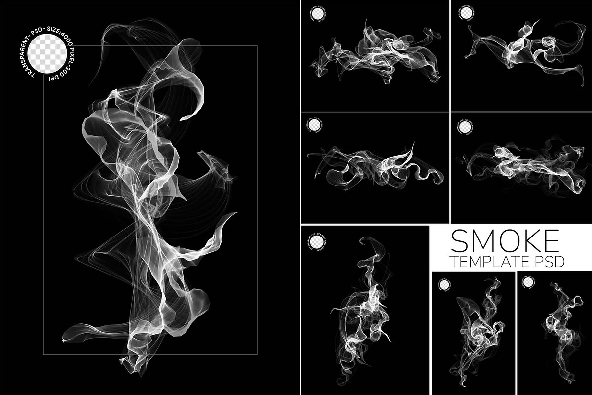 Transparent Smoke PNG & PSD Pack, a Texture Graphic by MRI STUDIO (Photo 1 of 14)