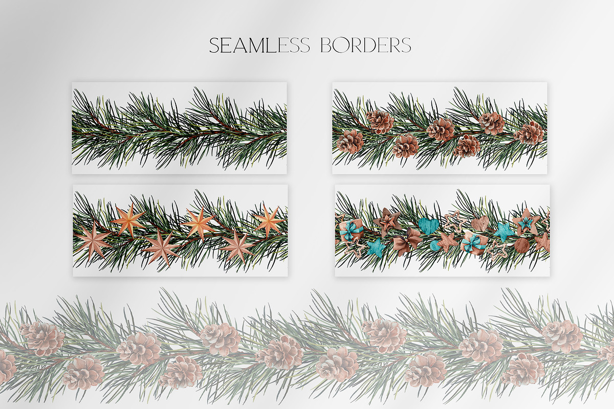 Christmas Pine Branches & Wood Decor, a Decorative Illustration by Jeanna Draw (Photo 14 of 15)