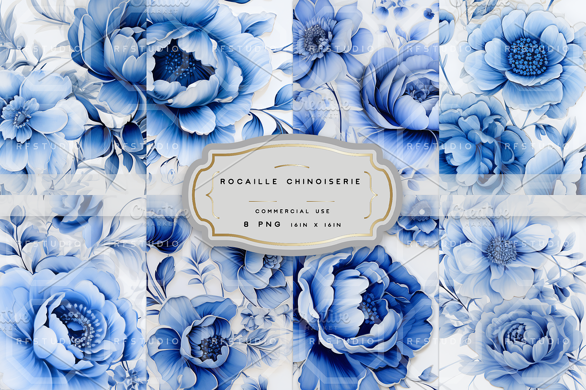 ROCAILLE CHINOISERIE. Seamlesss Pack, a Texture Illustration by RefinedFantasyStudio (Photo 1 of 9)