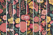 Moody Botanical Digital Paper Pack, a Pattern Graphic by Happy Creators Co. (Thumbnail 2 of 7)