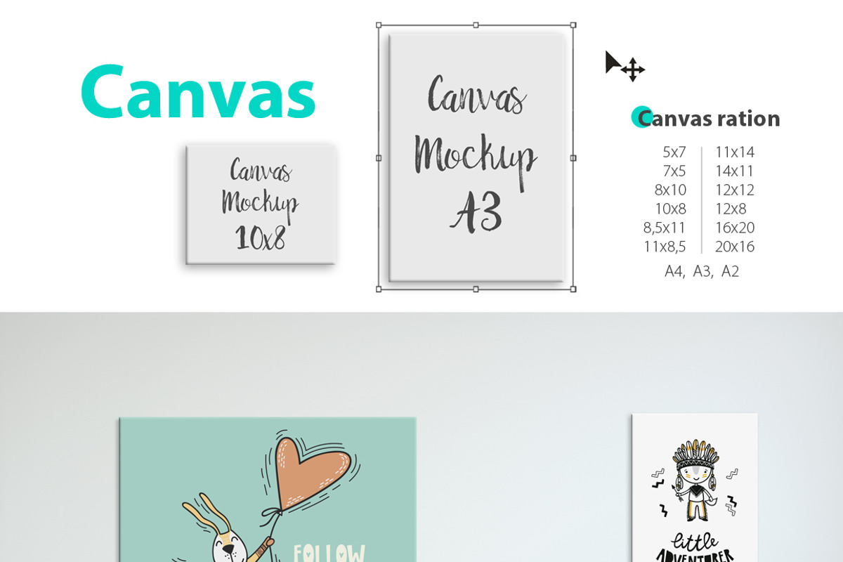 KIDS WALL & FRAMES Mockup Bundle - 4, a Product Mockup by Yuri-U (Photo 6 of 38)