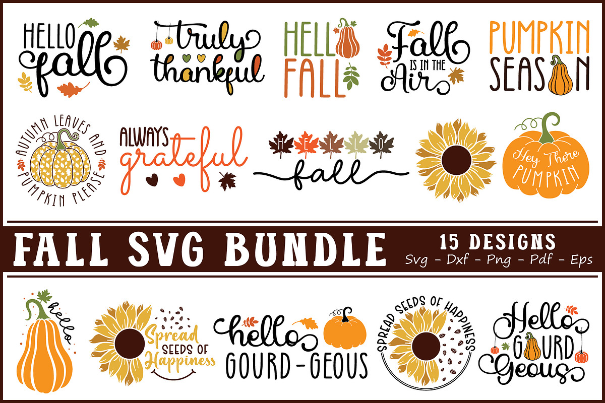 Fall SVG Bundle 15 Design, an Object Graphic by BeeCraftR (Photo 1 of 9)