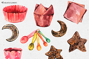 Watercolor kitchen utensils clipart, an Object Graphic by Belusuab (Thumbnail 4 of 4)