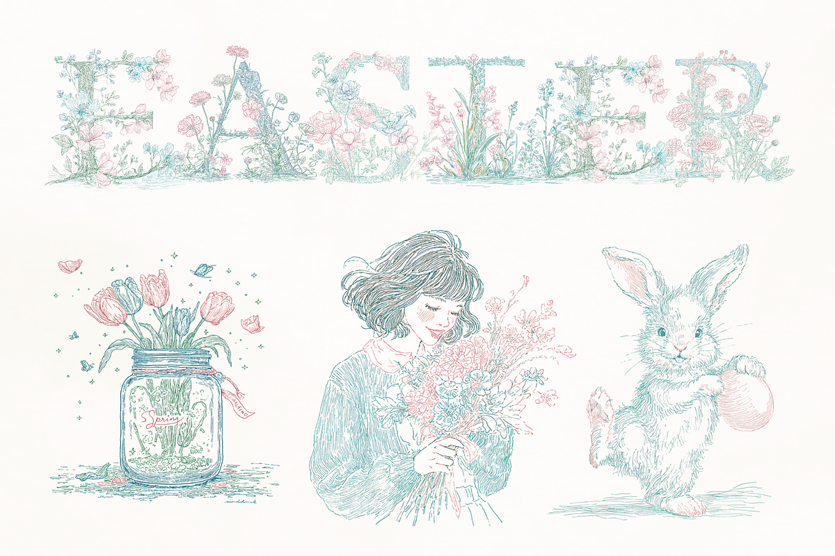 Whimsical Spring & Easter Mega Pack, a Decorative Illustration by GiraffeCreative (Photo 5 of 20)