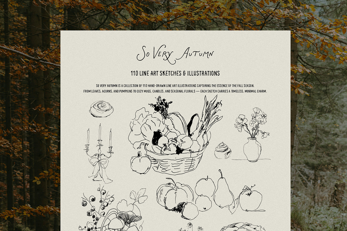 So Very Autumn: Line Art Clipart, a Seasonal Illustration by Purple (Photo 6 of 15)