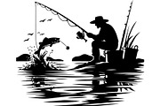 Vintage Fishing Scene Bundle, an Object Graphic by Designer_Momina (Thumbnail 11 of 13)