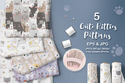Cute Kitten Seamless Pattern Set, a Pattern Graphic by DrawStudio1988 (Thumbnail 1 of 8)