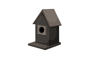 Branch Bird House Cartoon Vector