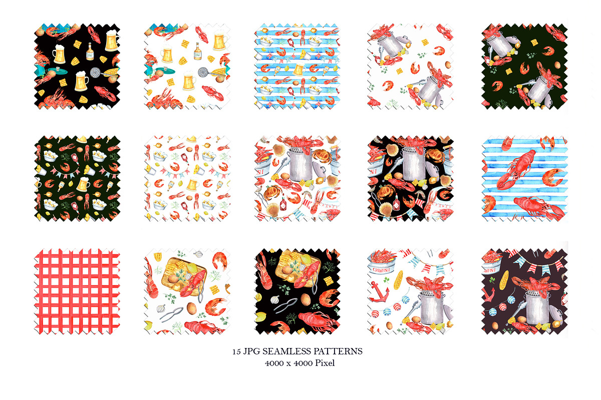 Seafood, Crawfish Boil, a Food Illustration by JennyColorArt (Photo 8 of 10)