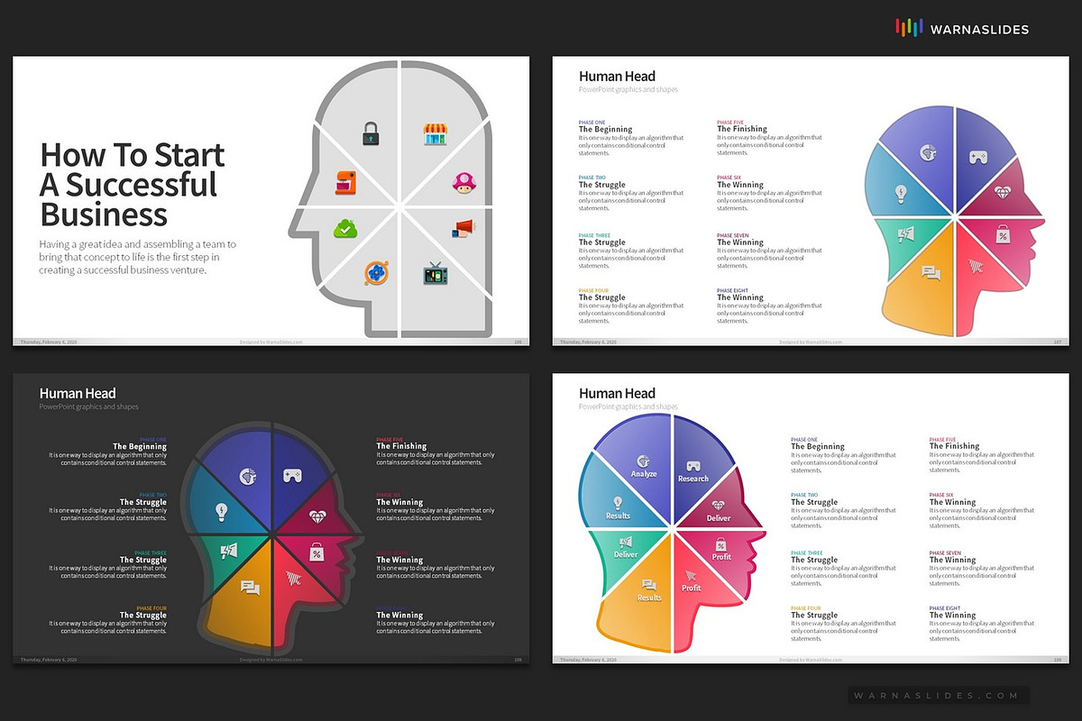 Human Head PowerPoint Templates, a Presentation Template by Warna Works (Photo 19 of 20)