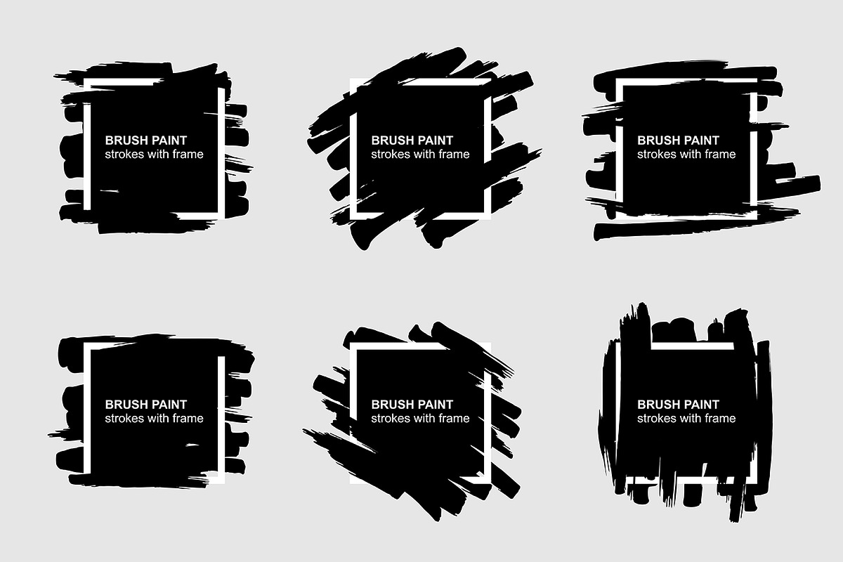 Brush paint strokes with frame, a Graphic by Volyk (Photo 1 of 3)