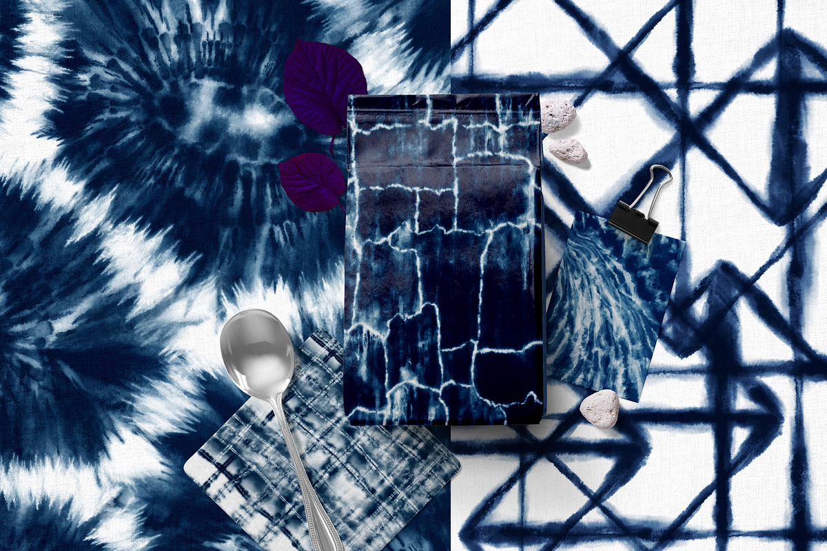 50 Indigo Shibori Tie Dye Textures, a Pattern Graphic by OlgaRom (Photo 7 of 10)