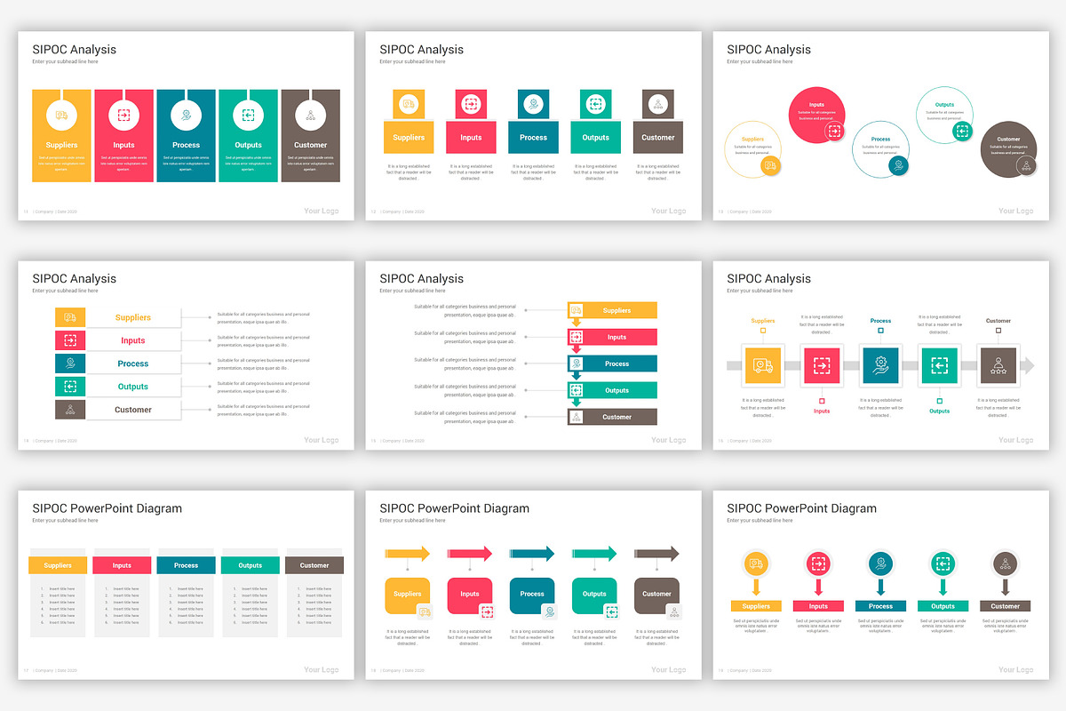 SIPOC Google Slides Diagrams Pack, a Presentation Template by SlideOne