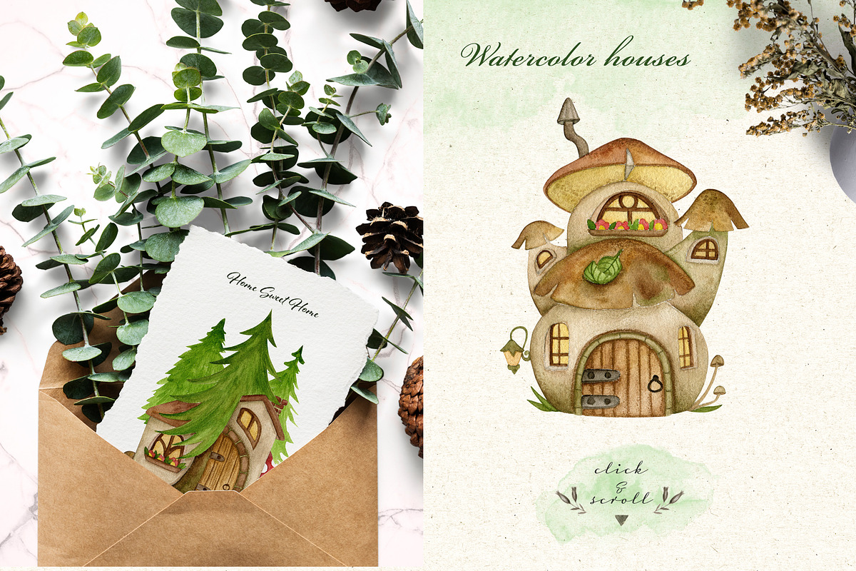 Forest Fairy Tale. Watercolor gnomes, an Illustration by JuliaBadeeva (Photo 6 of 11)