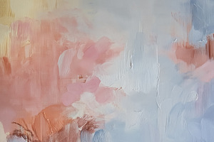 Abstract oil painting with soft pastel colors creating a dreamy, an Illustration by Studio ANNA