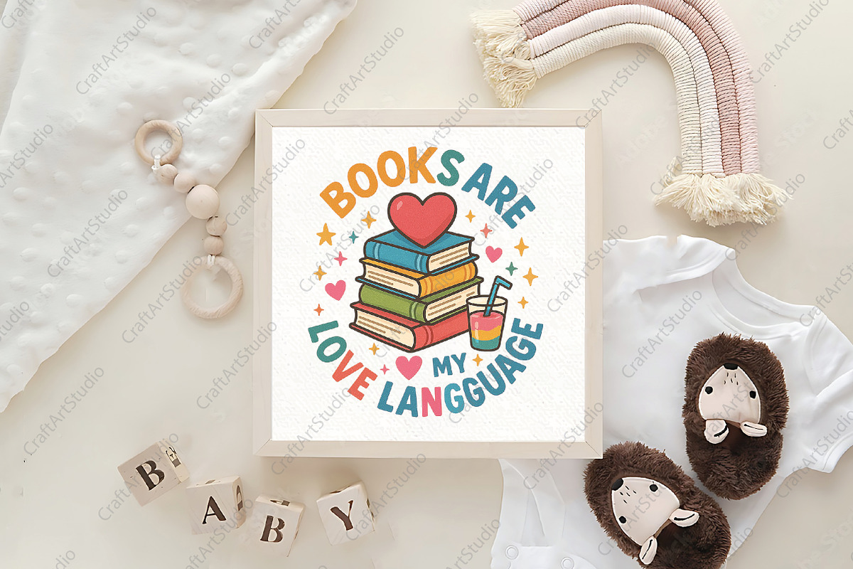 Books Are My Love Language PNG, an Illustration by CraftArtStudio (Photo 4 of 4)