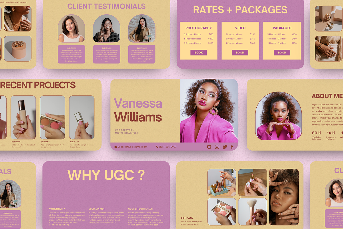 Colorful UGC Portfolio Website Canva, a Landing Page Template by The Chaos Project (Photo 2 of 8)