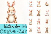 Cute Winter Rabbit Clipart, an Illustration by CrexoraLab (Thumbnail 1 of 5)