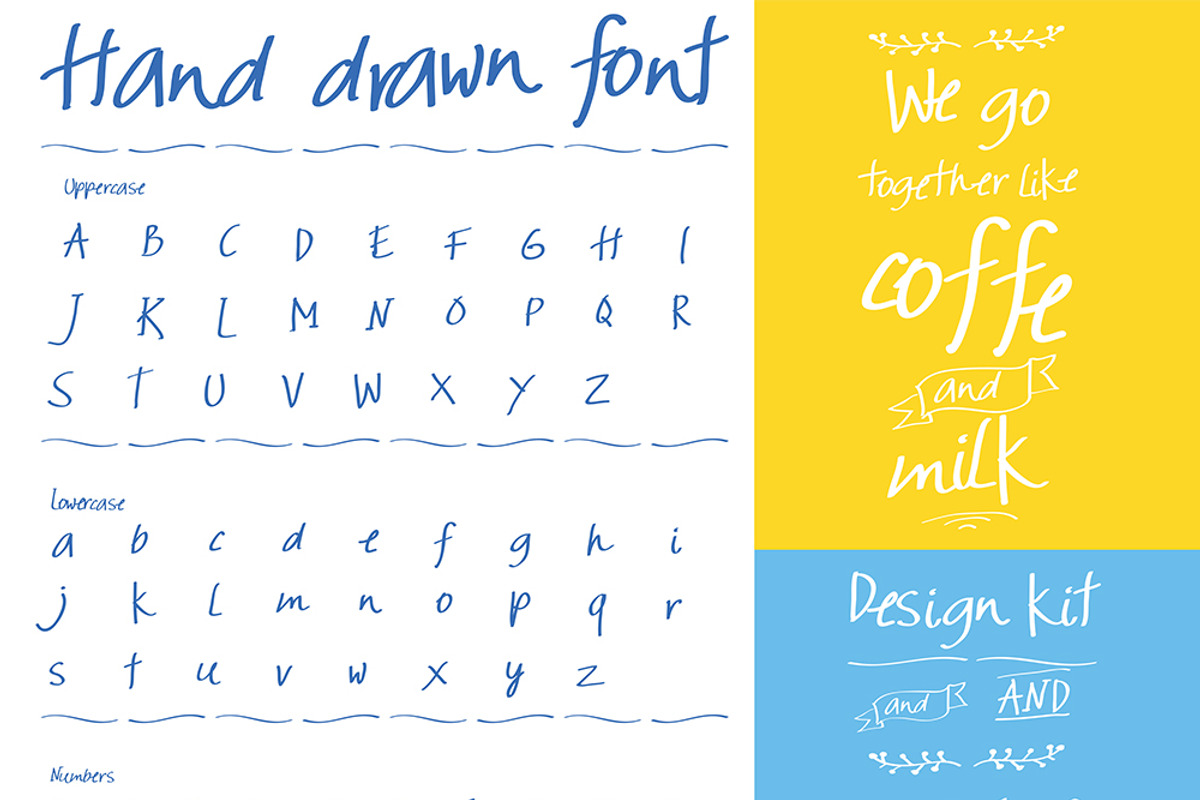 Hand drawn vector font preview 3