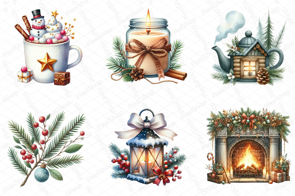 Cozy Christmas Time Clipart, an Illustration by DreamPrint404 (Photo 5 of 5)