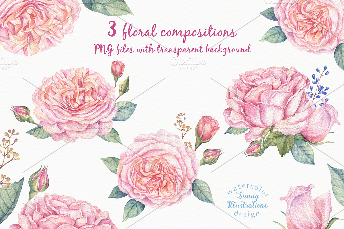 Watercolor Rose Garden, a Decorative Illustration by Irina Diasli (Photo 5 of 9)