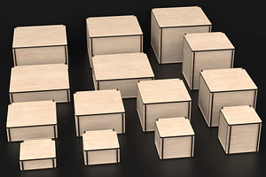 14 Square Flip Top Boxes Laser Files, an Object Graphic by ThemeXDigital