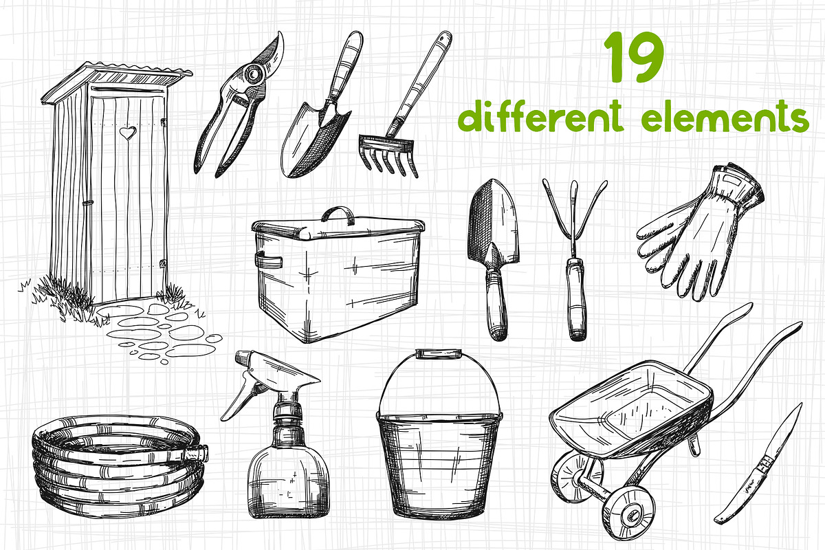 Garden tools set, an Illustration by Lina_Lisichka (Photo 2 of 7)
