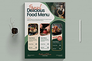 Delicious Food Menu Flyer Template, a Flyer Template by MightyDesign (Thumbnail 1 of 8)