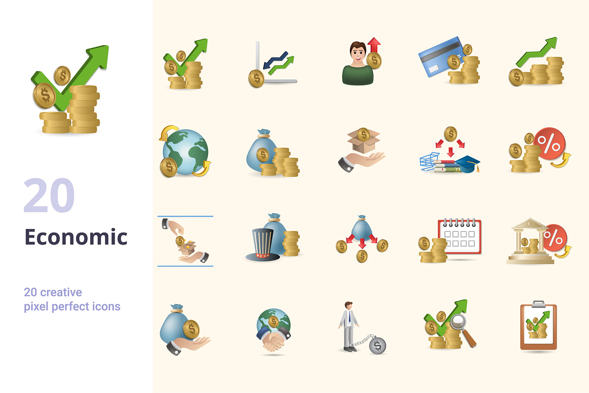Economic 3D Icons Set Bundle, an Object Graphic by Aimagenarium@gmail.com (Photo 1 of 21)