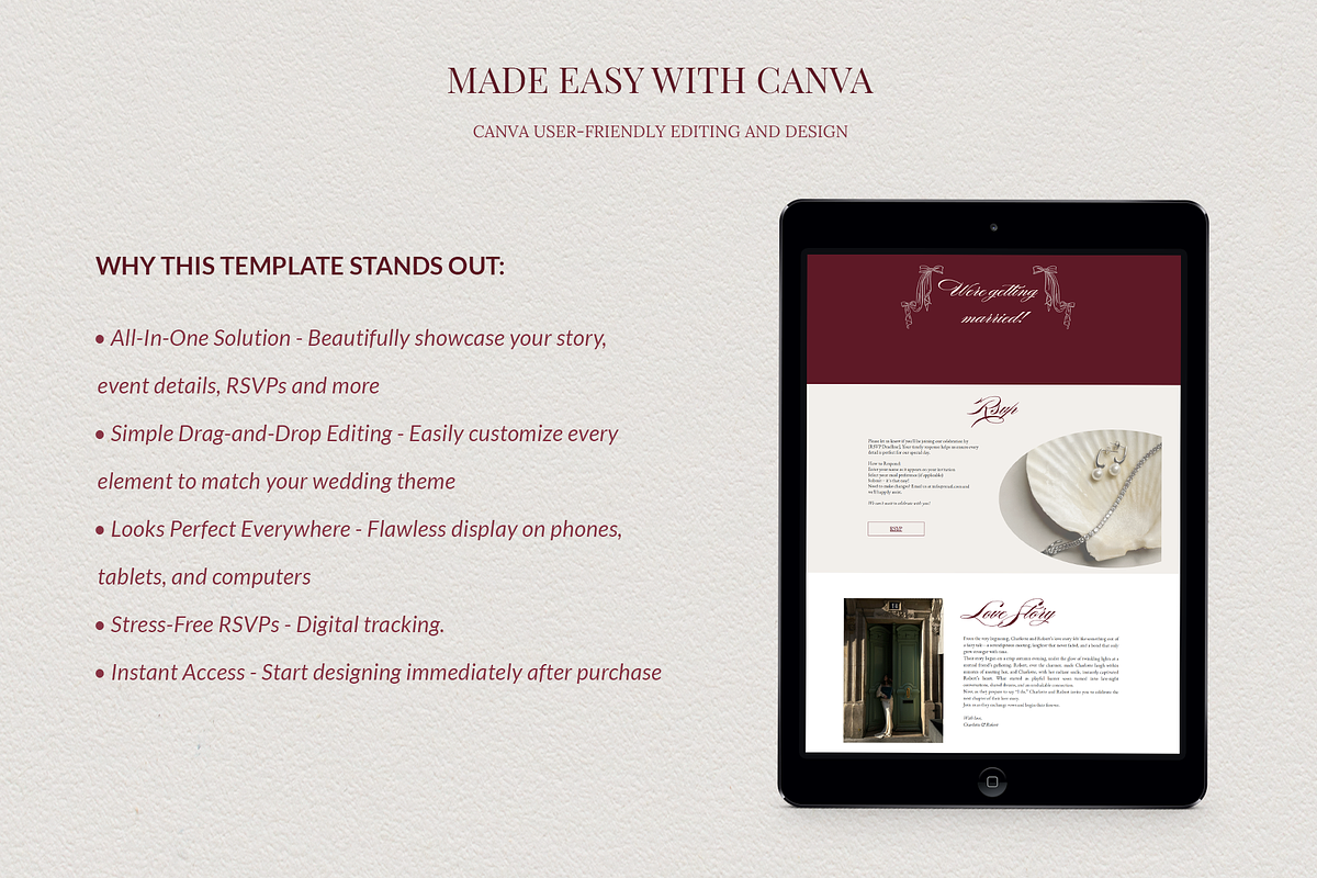 Wedding Website. Canva Template preview 6