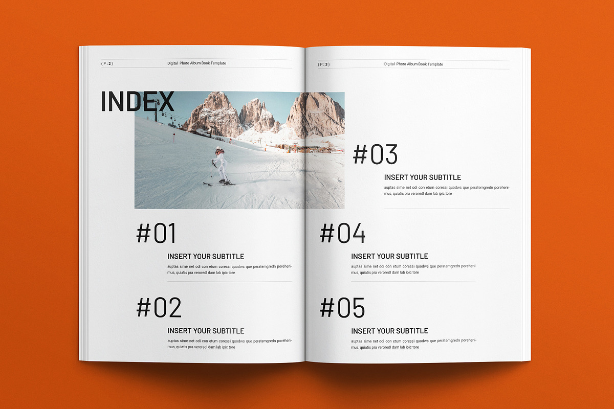 Digital Photo Album Book Template, a Brochure Template by E-Type (Photo 2 of 8)