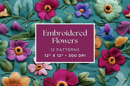 Embroidered Flowers Texture Patterns